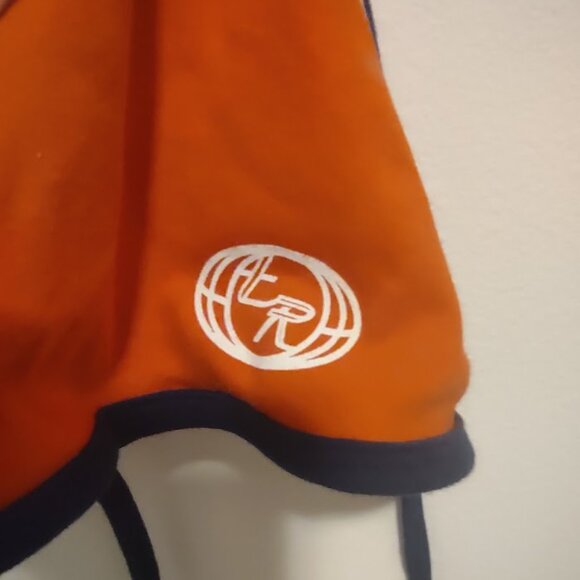 XS - Halter Top - Orange with Blue Trim / Ties - Picture 3 of 6